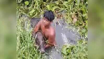 A 14-year-old fights a wild boar in a canal and makes it through the 90-minute ordeal at Cuttack