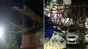 Hoardings in Bhubaneswar and Cuttack are damaged by the Kalbaisakhi storm, and a lightning strike injures three people.