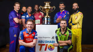 At Abu Dhabi T10 2025, notable figures include Harbhajan Singh, Kieron Pollard, and Piyush Chawla.