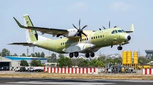 The first C-295 built in India completes its first test flight