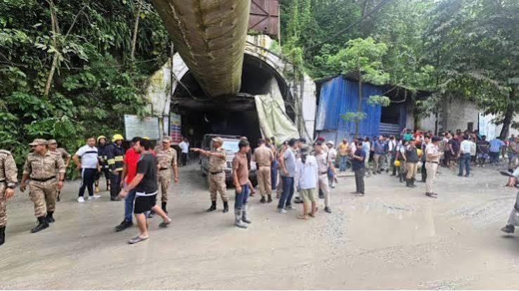 Five trapped workers are being rescued after a tunnel collapse in Sikkim claimed the lives of twenty workers