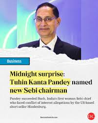 Cadre IAS in Odisha  SEBI chairman Tuhin Kanta Pandey was appointed.