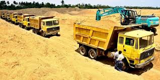 56 trucks were confiscated in a massive operation on illicit sand mining in Keonjhar, Odisha.