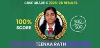 Teenaa Rath, an Odisha girl, receives a perfect score of 500/500 on the CBSE Class X exam.