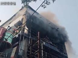 A four-story commercial building in Balasore is destroyed by a massive fire, with an estimated Rs 5 crore in losses.